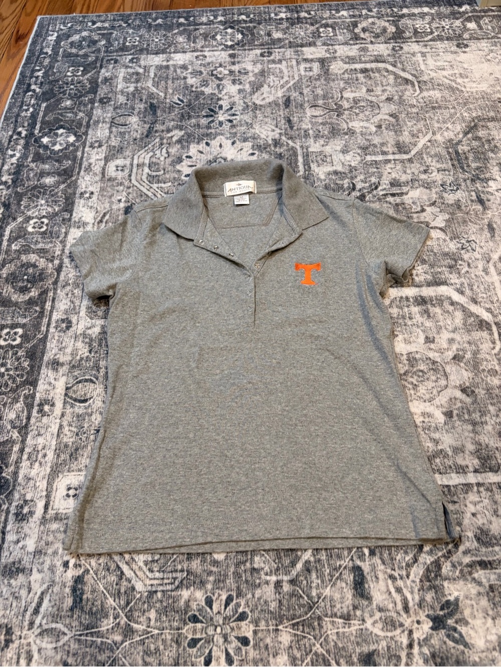 Antigua Women's Gray Polo with Orange Tennessee 'T' Emblem